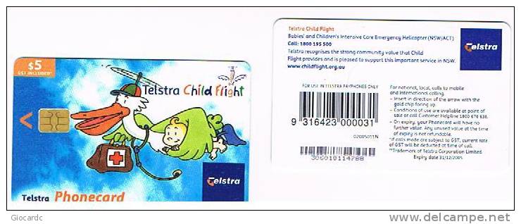 AUSTRALIA - TELSTRA    (CHIP) -  2002 CHILD FLIGHT     EXP. 12.2005      - USED  -  RIF. 3815 - Other & Unclassified