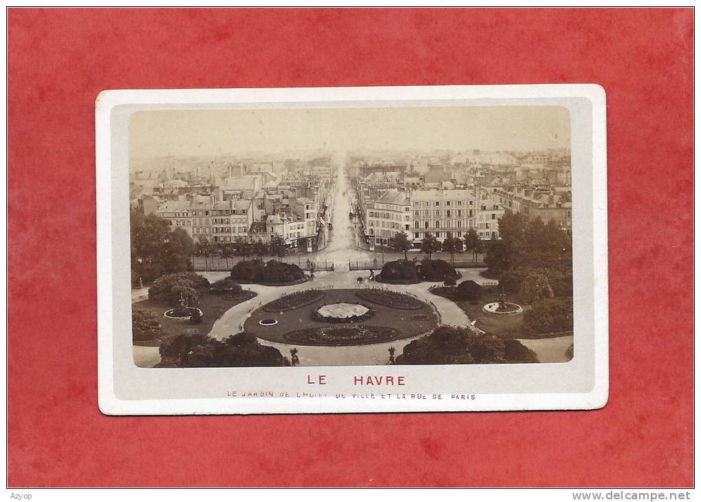 France - LE HAVRE - Photo De 1873 - Jardin Et Rue De Paris - Dimensions 10,6 X 6,7 - 2 Scans - Oud (voor 1900)