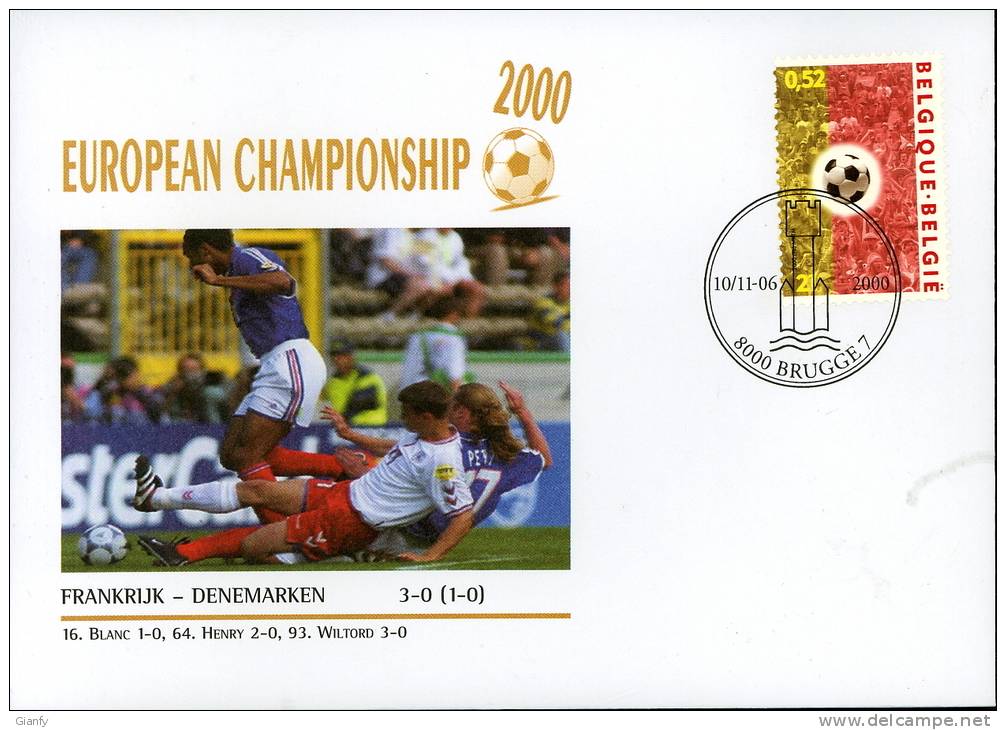 CALCIO UEFA FOOTBALL CHAMPIONSHIP EURO 2000 FDC FRANCE DENMARK - Europei Di Calcio (UEFA)