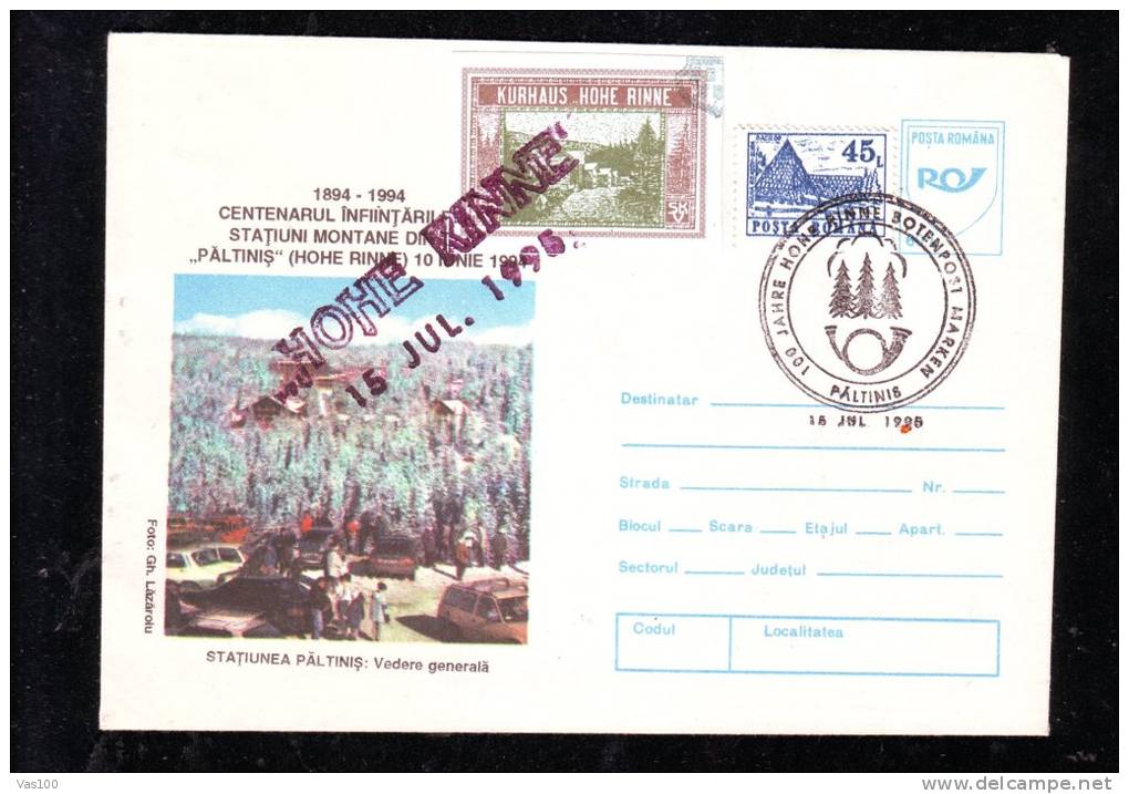 PALTINIS,HOHE RINNE,VERY RARE,ENTIER POSTAL, COVER STATIONERY,OBLIT.CONCORDANTE 1995,ROMANIA . - Lokale Uitgaven