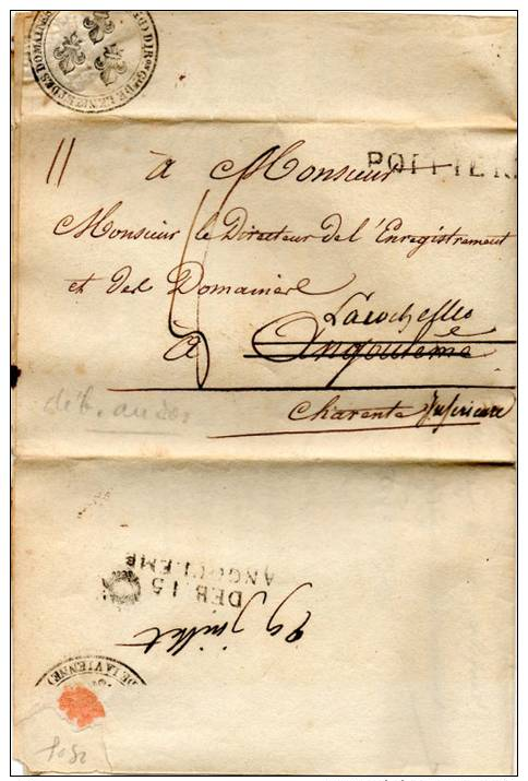 MARQUE DEBOURSE: DEB 15 ANGOULEME .  .  .DB 1 - 1801-1848: Precursors XIX