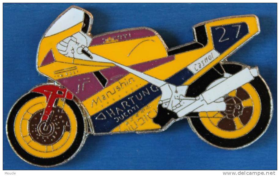 MOTO DUCATI JAUNE & VIOLETTE N° 27 - HARTUNG      - 1 - Moto