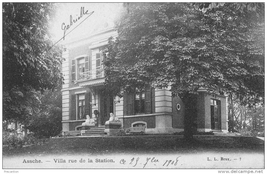 ASSCHE - Villa Rue De La Station - Circulée En 1908 - Asse