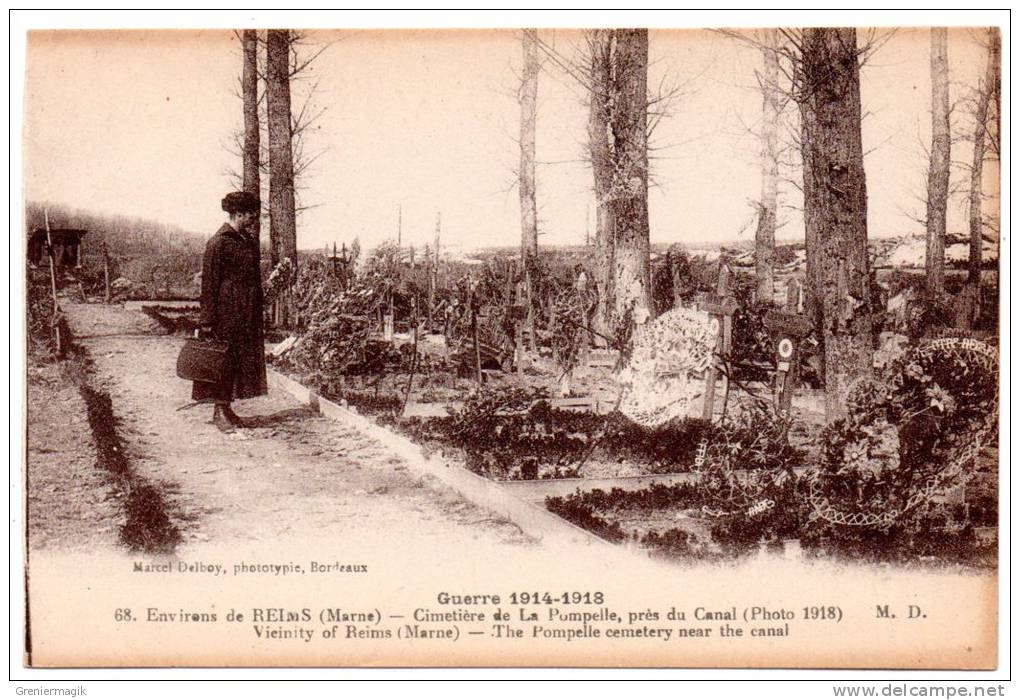 Cpa 51 - Guerre 1914-1918 - Environs De Reims - Cimetière De La Pompelle Près Du Canal - WW1 - War Cemeteries