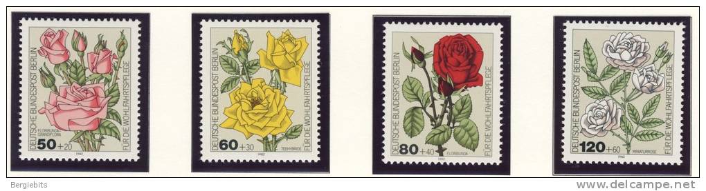 1982 Germany Berlin Complete MNH ROSES Set Of 4 Stamps Michel # 680-683 - Unused Stamps