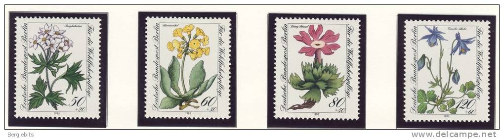 1983 Germany Berlin Complete MNH Flowers Set Of 4 Stamps Michel # 703-706 - Unused Stamps