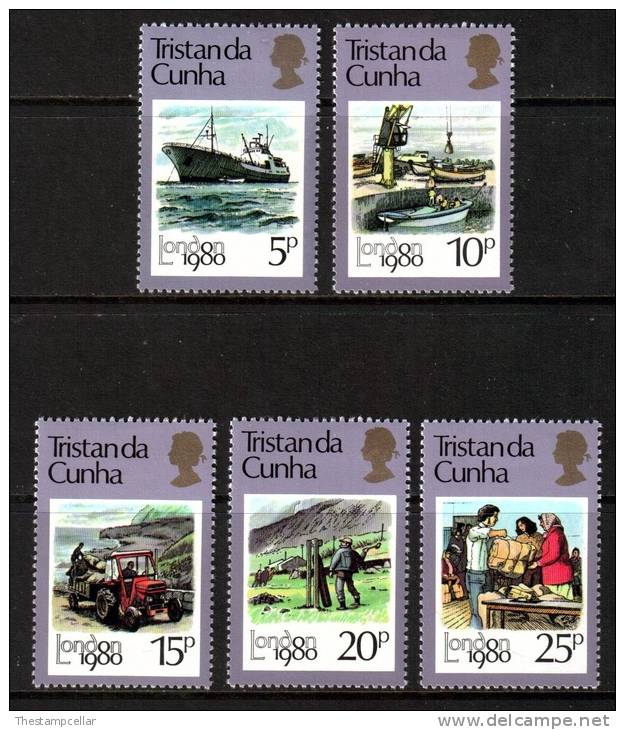 Tristan Da Cunha Scott 272/276, 1980 London 80 Commemorative Set MH* - Tristan Da Cunha