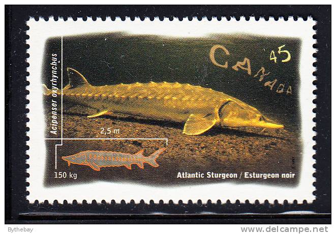 Canada MNH Scott #1643 45c Atlantic Sturgeon - Ocean Water Fish - Unused Stamps