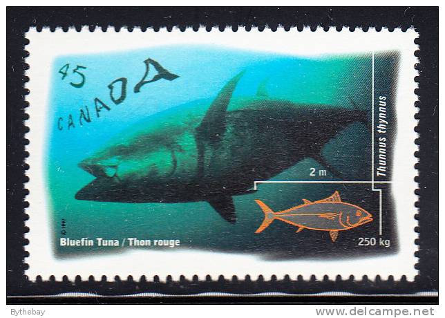 Canada MNH Scott #1644 45c Bluefin Tuna - Ocean Water Fish - Ongebruikt