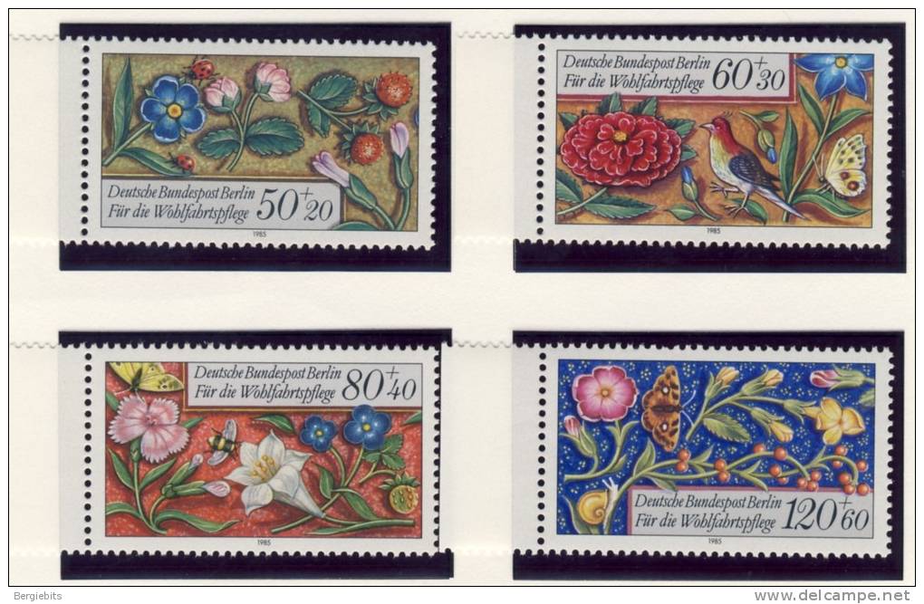 1985 Germany Berlin Complete MNH Miniatures Set Of 4 Stamps Michel # 744-747 - Unused Stamps