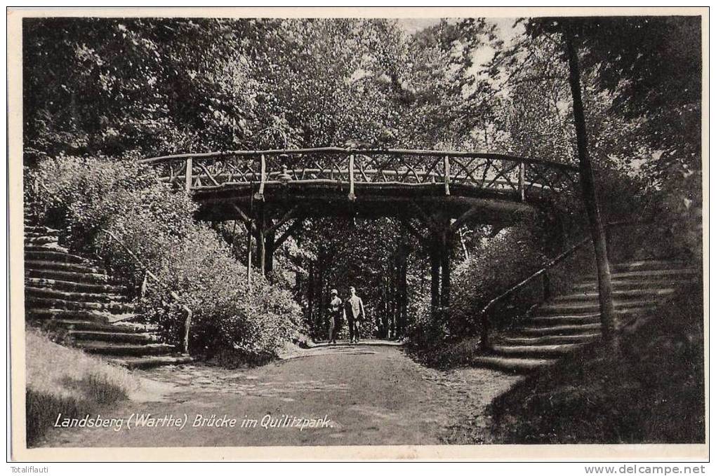 Landsberg Warthe Brücke ImQuilitzpark Belebt  Gorzów Wielkopolski 16.6.1934 Gelaufen - Neumark