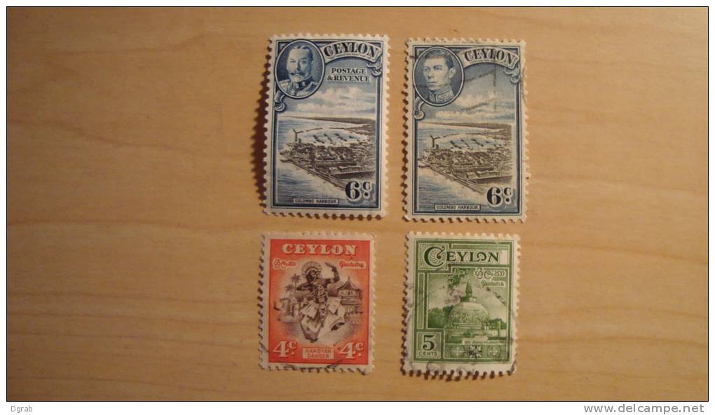 Ceylon    Mix Lot  Used//MH - Ceylon (...-1947)