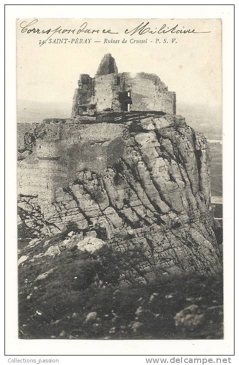 Cp, 07, Saint-Péray, Ruines De Crussol, écrite - Saint Péray