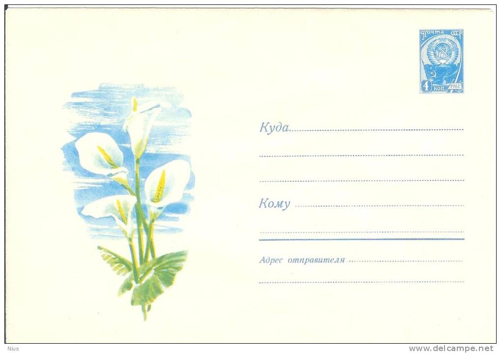 Russia USSR 1967 Fleurs Flowers Flower Blume Blumen Flora Plants Calla Envelope - 1960-69