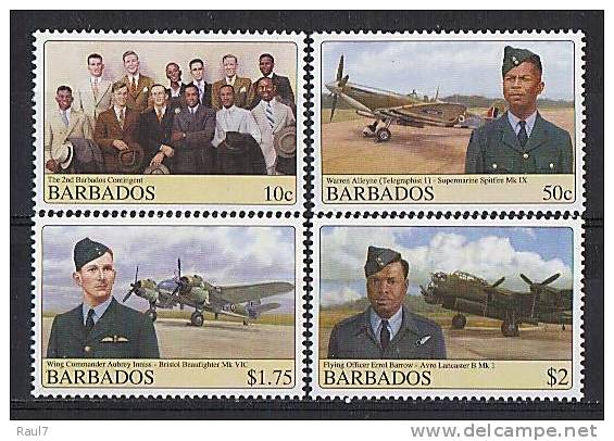 BARBADOS - 2008 - 90 Ann R.A.F. Avions, Pilotes  - 4v NEUF *** //  MNH - Barbados (1966-...)