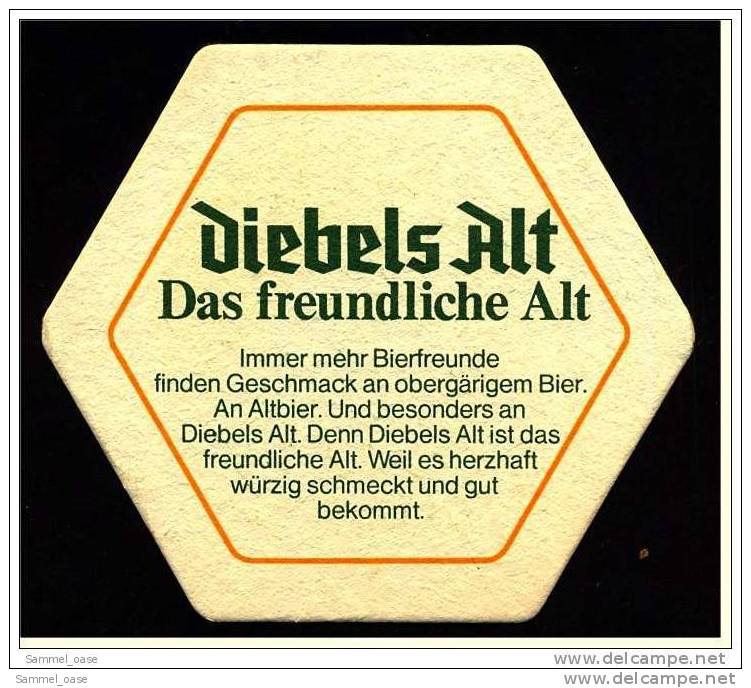 Bierdeckel  Diebels Alt  ,  6-eckig  ,  Das Freundliche Alt - Sous-bocks