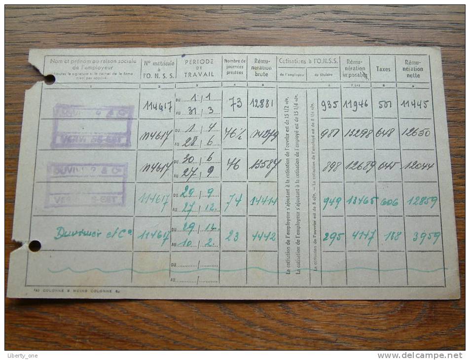 Carte De Securité Sociale LOUSBERG René - Limbourg / 1947 ( Voir Détails Photo ) ! - Autres & Non Classés