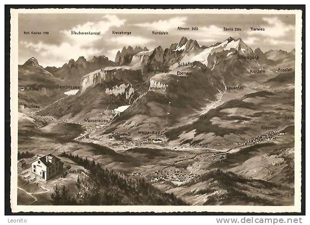 GÄBRIS Gais Steinegg Appenzell Ruhsitz Wasserauen Urnäsch Leuenfall Krätzerli Ebenalp ...ca. 1950 - Gais