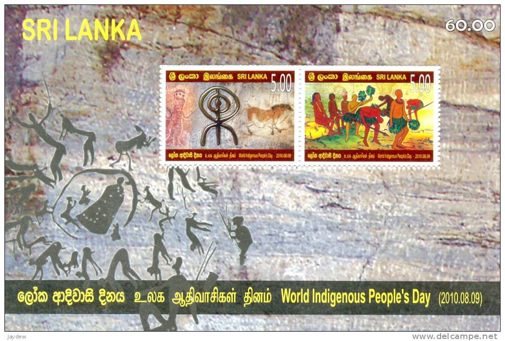 Sri Lanka Stamps 2010, World Indigenous People's Day, MS - Sri Lanka (Ceylon) (1948-...)