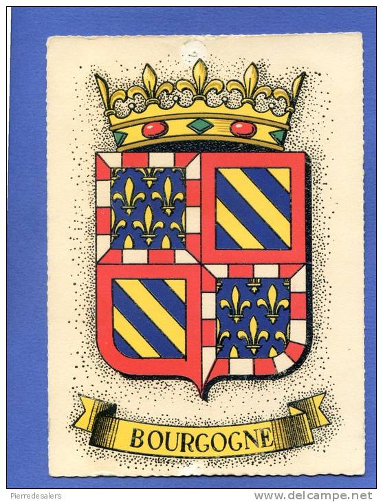 NC.CP - Blason De La Bourgogne - Héraldique - Fleurs De Lis - Couronne - Genealogía