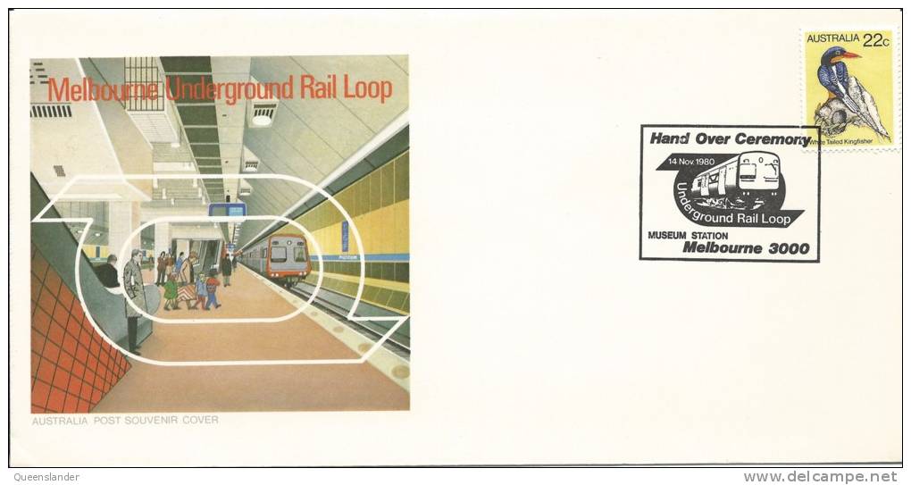 Melbourne Underground Rail Loop Handover Ceremony Museum Station 14 Nov 1980  Special Postmark - Marcophilie