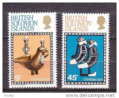 P3462 - BRITISH COLONIES SOLOMON Yv N°207/08 ** NOEL - Islas Salomón (...-1978)