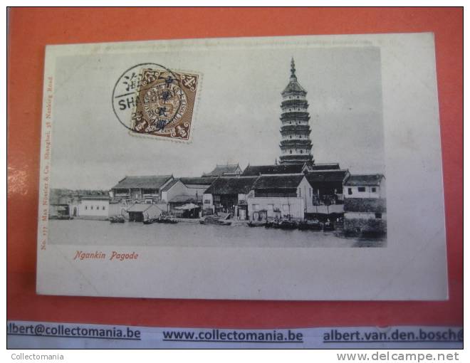 1 China Postcard - Nice Stamp  - Nganking Pagode , Nr 77 MAX NOISSLER Shangai - China