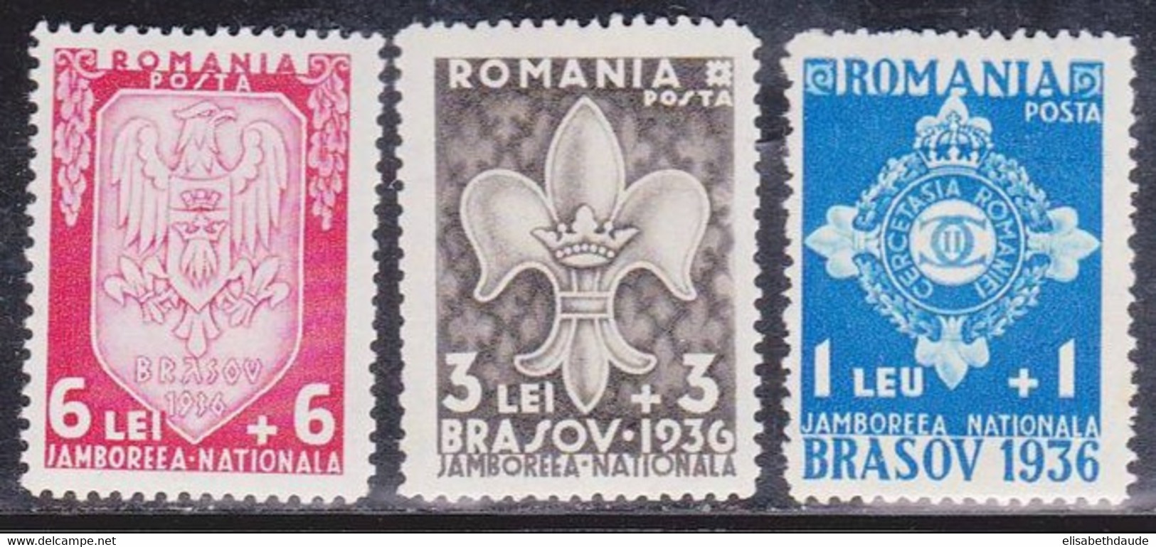 ROUMANIE - 1936 - YVERT N°505/507 * - COTE = 30 EUROS - SCOUTISME - Nuovi