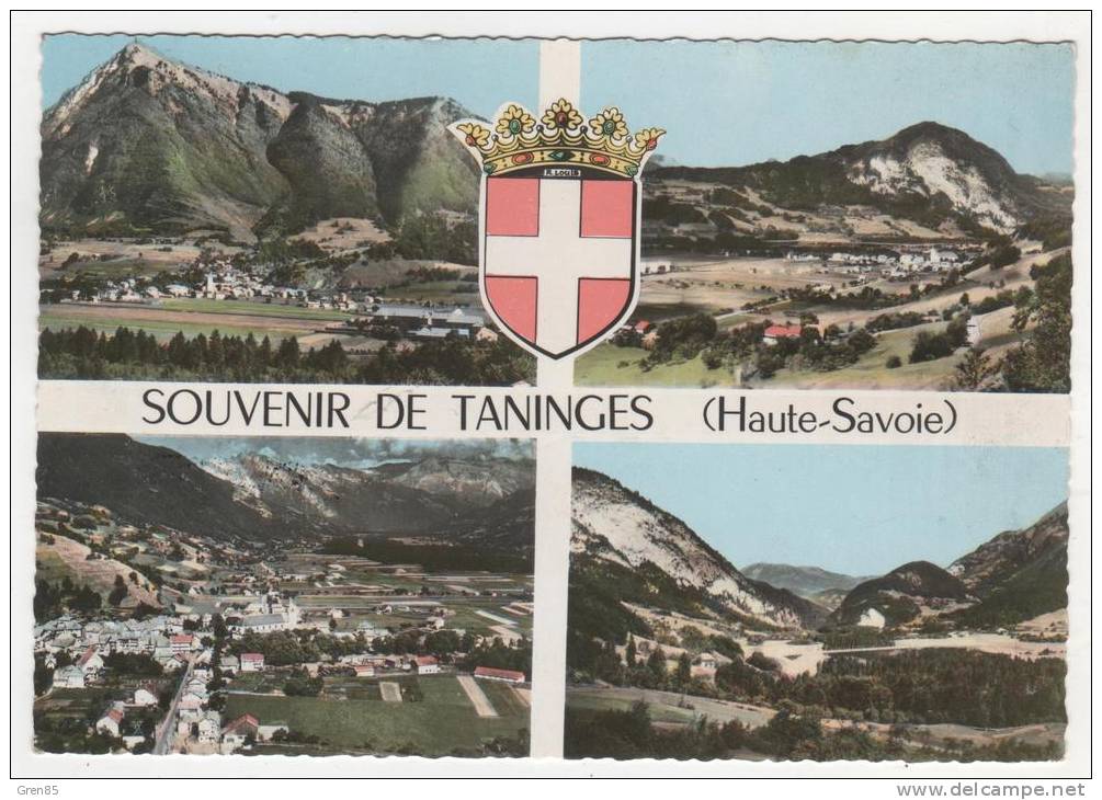 CPSM MULTIVUES COLORISEE SOUVENIR DE TANINGES, HAUTE SAVOIE 74 - Taninges