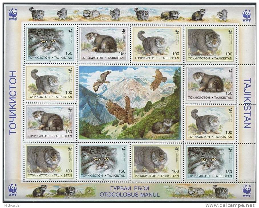 TADJIKISTAN 1996 - WWF Felin - Feuillet Neuf Sans Charniere (Yvert 3 X 86/89) - Tadjikistan