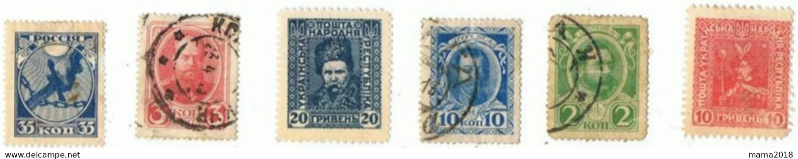 Lot    6  Timbres Russe Anciens - Colecciones