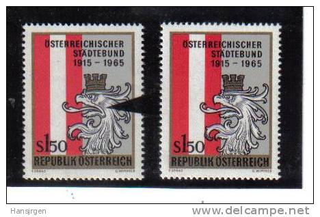 VV590 ÖSTEREICH 1965 ANK 1226 PLATTENFEHLER SENKRECHTER STRICH 3 Mm MIT VERGLEICHSMARKE ** - Errors & Oddities