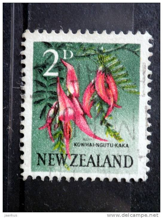 New Zealand - 1960 - Mi.nr.394 - Used - Country Views - Kaka Beak - Clianthus Puniceus - Definitives - Gebruikt