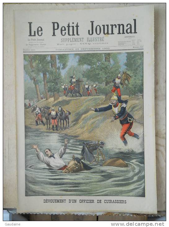 LE PETIT JOURNAL N° 514 - 23 SEPTEMBRE 1900 -OFFICIER DE CUIRASSIER -EXPOSITION 1900 PAVILLON DU MAROC - ACCIDENT CHASSE - Le Petit Journal