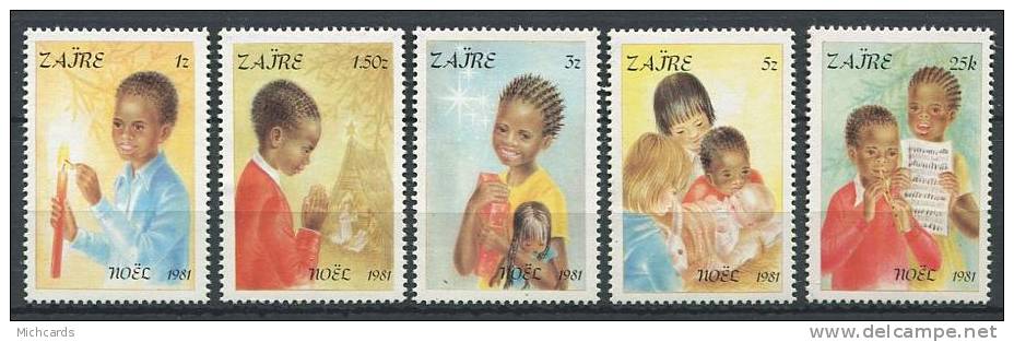 ZAIRE 1981 - Noel Enfant - Neuf Sans Charniere (Yvert 1059/63) - Ongebruikt