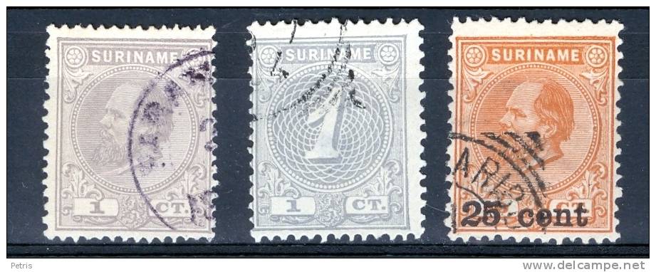 Suriname 1885 - 1900  3 Stamps  - Lot. 1201 - Surinam