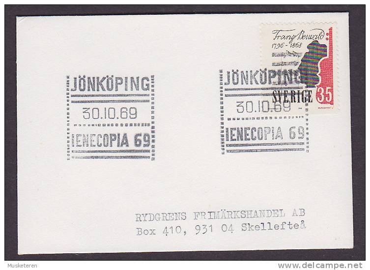 ## Sweden 'Petite' 82 X 115 Mm JÖNKÖPING IENECOPIA 1969 Special Sonder Stempel Cover To SKELLEFTEÅ - Brieven En Documenten