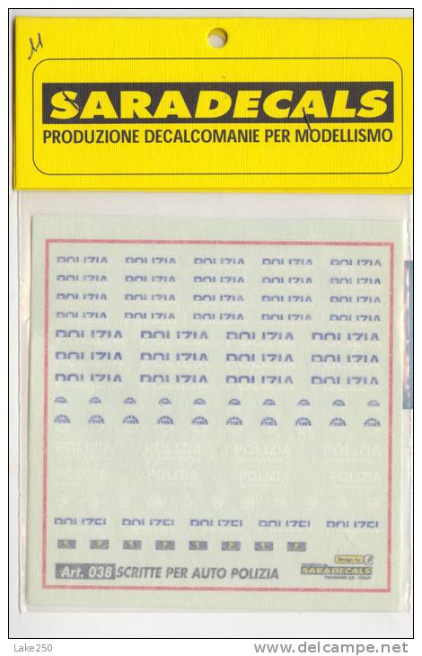 DECALS - AUTO POLIZIA  Scala 1/43 - Décals