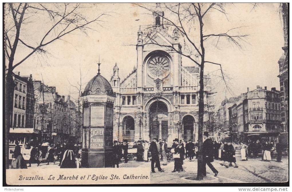 CPA - (Belgique) Bruxelles - Le Marché Et église Sainte Catherine - Marchés