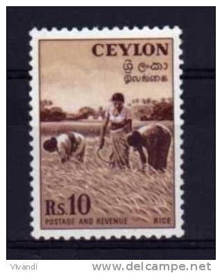 Ceylon - 1954 - 10 Rupee Definitive/Harvesting Rice - MH - Sri Lanka (Ceylon) (1948-...)