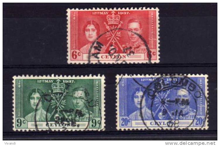 Ceylon - 1937 - George VI Coronation - Used - Ceylon (...-1947)