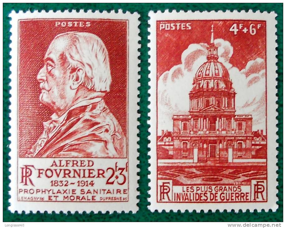 ALFRED FOURNIER ET LES INVALIDES 1946 - NEUFS ** - YT 748 + 751 - MI 741 + 744 - Unused Stamps
