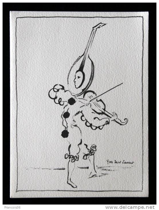 Livret Illustration Dessin Yves St Saint Laurent - Pierrot à Tête De Guitare - Intérieur Vierge - Excellent état - Autres & Non Classés