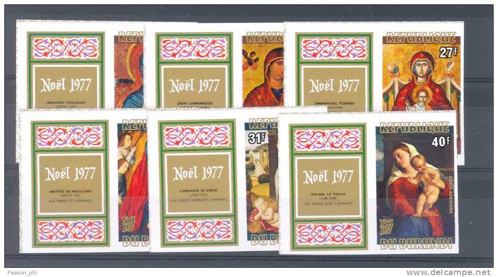 BURUNDI 1977 ISSUE COB 793/95 + PA481/83 IMPERFORATED + LABELS MNH - Neufs