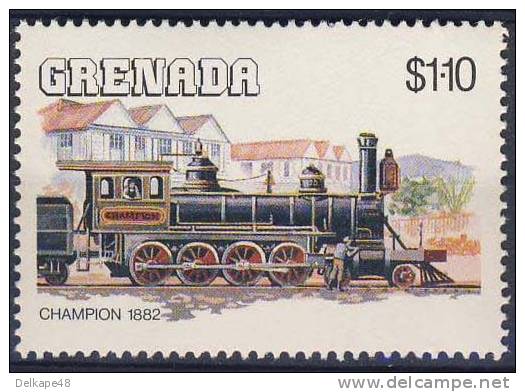 Grenada 1984 Mi 1330 YT 1202 Sc 1237 ** Lok "Champion" (1882) /  Lokomotiven - Treinen