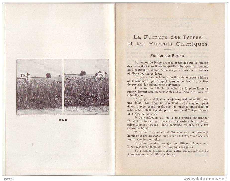 Livret Agricole De 12 Pages La Fumure Des Terres (engrais Agriculture Potasse D'Alsace) Niel Joseph Cannes La Bocca 06 - Agricultura