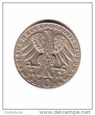 POLAND    10  ZLOTYCH  1967  (Y# 58) - Poland