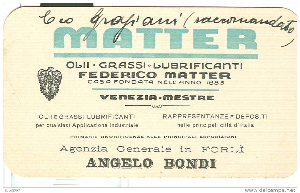 MATTER, VENEZIA-MESTRE, CARTOLINA PRESENTAZIONE  AZIENDA PRODOTTI, - Publicité