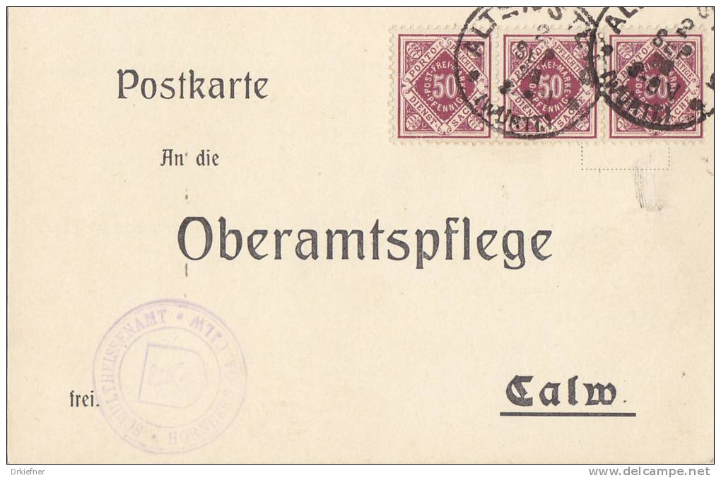 INFLA Postkarte Mit Württ. 154 MeF, Stempel: Altensteig 2.SEP 1922 - Geprüft - - Sonstige & Ohne Zuordnung