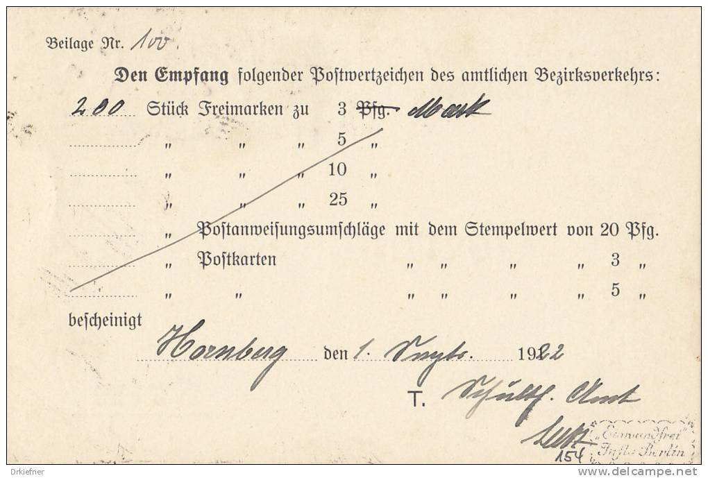 INFLA Postkarte Mit Württ. 154 MeF, Stempel: Altensteig 2.SEP 1922 - Geprüft - - Sonstige & Ohne Zuordnung